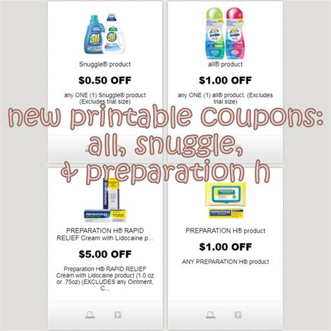 printable coupons   snuggle preparation  print