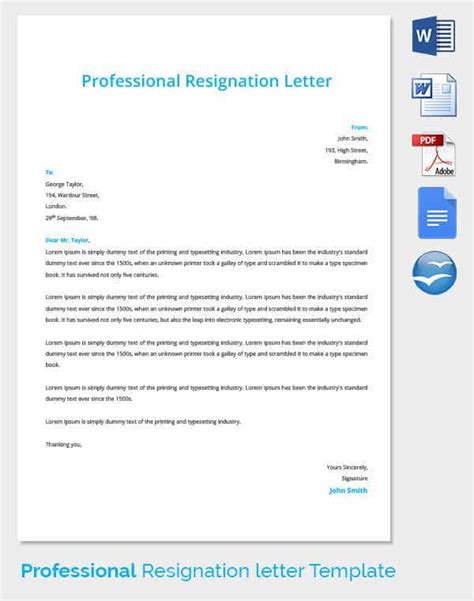resignation letter template 38 free word pdf documents download
