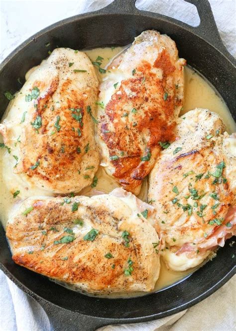 ham cheese stuffed chicken breast in sauce julie s eats and treats