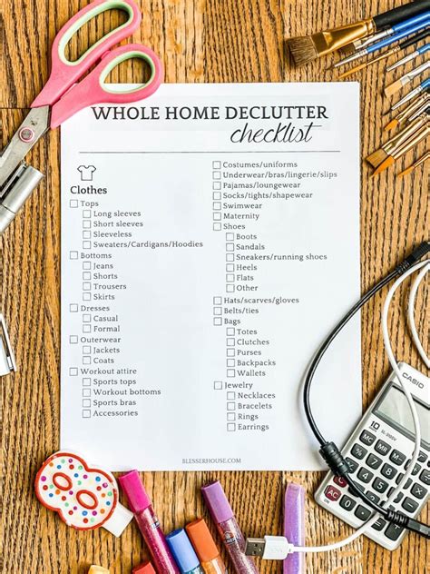 ultimate home printable declutter checklist  blesser house