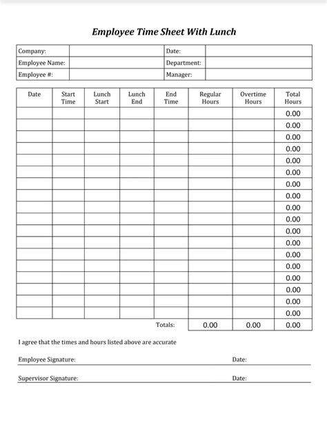 time card template fill  printable  forms