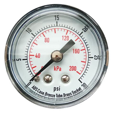 grainger approved commercial pressure gauge    psi    dial