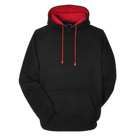 mens red black  colors hoodie cheap black body red  hood