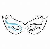 Mask Mardi Draw Drawing Gras Easy Step Drawings Line Drawn Eye Lines Paintingvalley sketch template
