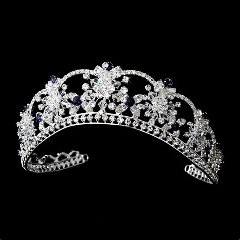 Navy Blue Quinceanera Mis Quince Anos Prom Tiara Crown With Swarovski