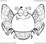 Chubby Butterfly Drunk Clipart Cartoon Thoman Cory Outlined Coloring Vector Depressed Collc0121 Protected Royalty sketch template