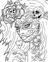 Coloring Pages Skull Dead Girl Sugar Skulls Scary Detailed Girls Printable Print Color Etsy Digital Fairy Adult Colorings Getcolorings Getdrawings sketch template