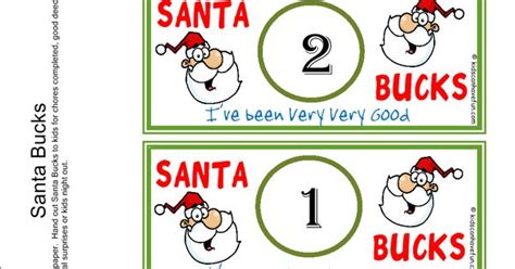 santa bucks reward kids earn bucks   holidays christmas