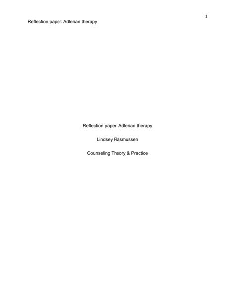 reflection paper  counseling behavior reflection