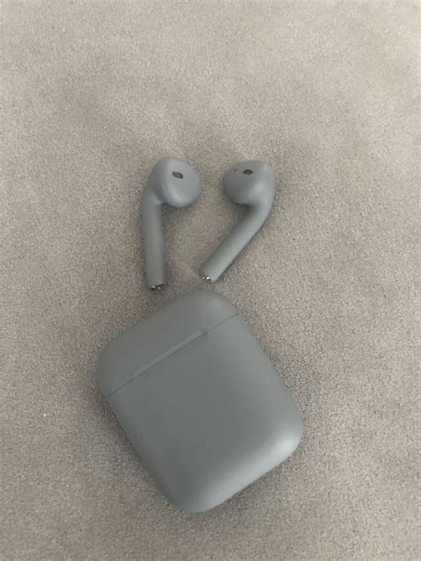 custom painted apple airpods matte grey sandals ochi toe alignment earbuds case telephone