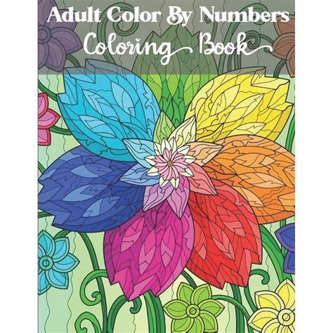 adult color  numbers coloring book simple  easy color  number