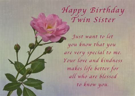 happy birthday twin sister simple pink rose card ad ad twin