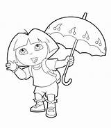 Dora Coloring Pages Printables Umbrella Explorer sketch template