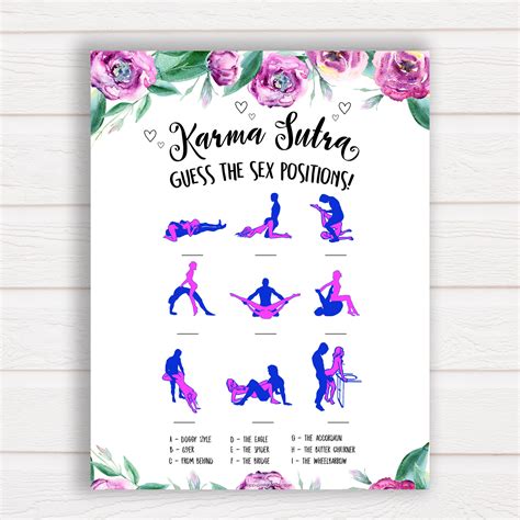 Guess The Position Sex Positions Bachelorette Party Games Etsy