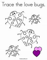 Coloring Bugs Trace Bug Pages Twistynoodle Valentines Noodle sketch template