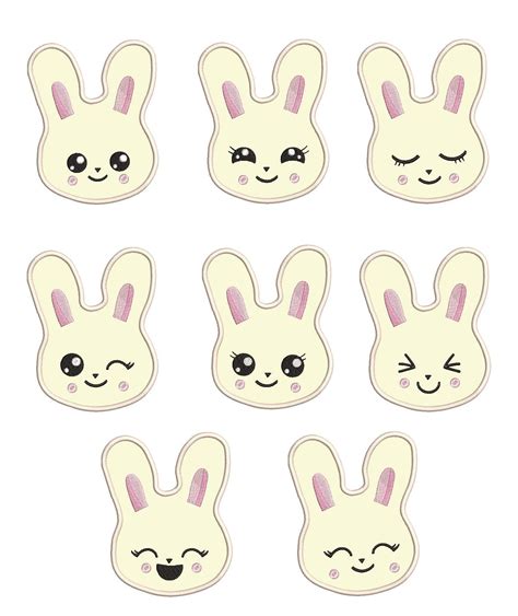 bunny face applique    sizes included bunny face machine