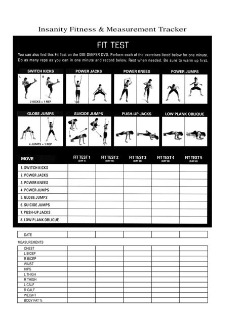 insanity fit test fitness and pilates pinterest fit