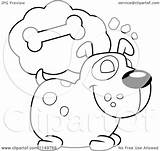 Dreaming Cartoon Chubby Bone Crunchy Dog Clipart Thoman Cory Outlined Coloring Vector 2021 sketch template