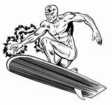 Surfer Silver Coloring Superheroes Defenders Pages Drawing sketch template