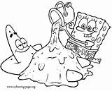 Spongebob Patrick Sand Coloring Playing Colouring Squarepants sketch template