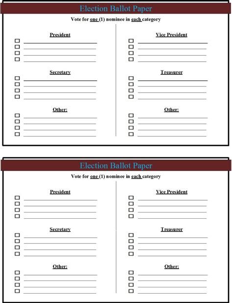 election ballot paper templates excel word template