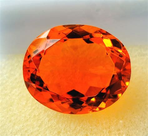 orange sapphire oval shape  orange color gemstone etsy