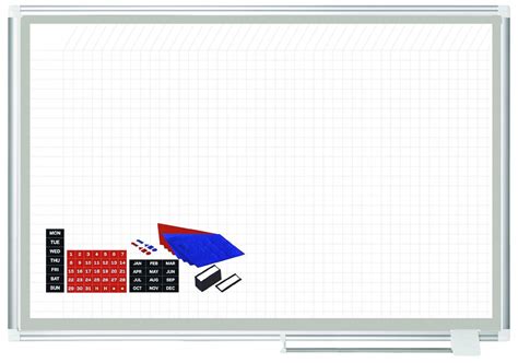 mastervision planning board magnetic dry erase grid with accessory kit