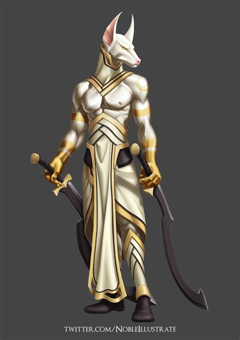 [oc] omen albino khenra fighter characterdrawing character