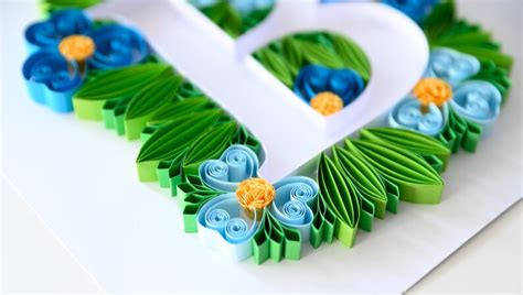 quilling letter  floral quilled monogram personalized gift etsy