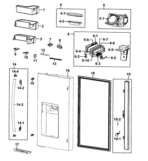 refrigerator door  diagram parts list  model rfharsxaa samsung parts refrigerator