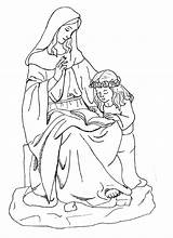 Coloring Anne Mary Anna St Saint Pages Catholic Virgin Kids Clipart Mother Drawing Saints Joseph Colorare Da Santi Blessed Disegni sketch template