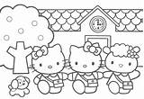 Coloring Hello Kitty Pages Kids Color sketch template
