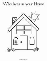 Coloring House Colouring Family Lives Visit Activities Pages Preschool sketch template