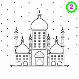 Adabi Colouring Mosque Kids Coloring Islamic sketch template