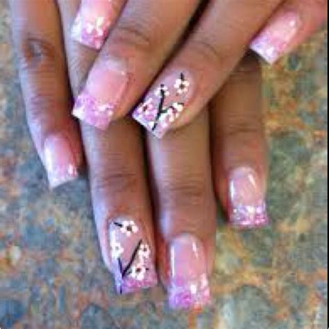 cherry blossoms cherry blossoms nails beauty finger nails cherry