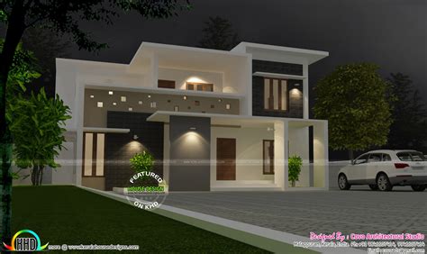 grand  flat roof villa home kerala home design  floor plans  houses