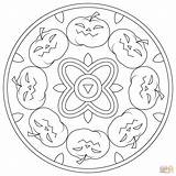 Mandala Coloring Pages Halloween Pumpkins Printable Haloween Mandalas Color Print Drawing sketch template