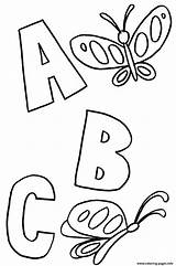 Coloring Abc Pages Butterflies Alphabet Printable Color Book sketch template