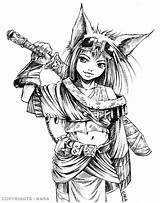 Coloring Warrior Female Neko Pages Furry Colouring Warriors Drawing Drawings Color Girl Deviantart Pencil Search Google Designlooter Adult Elves Human sketch template