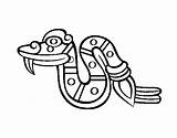 Coatl Snake Coloring Aztecs Days Aztec Coloringcrew sketch template