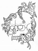 Skull Half Drawing Coloring Girl Pages Getdrawings sketch template