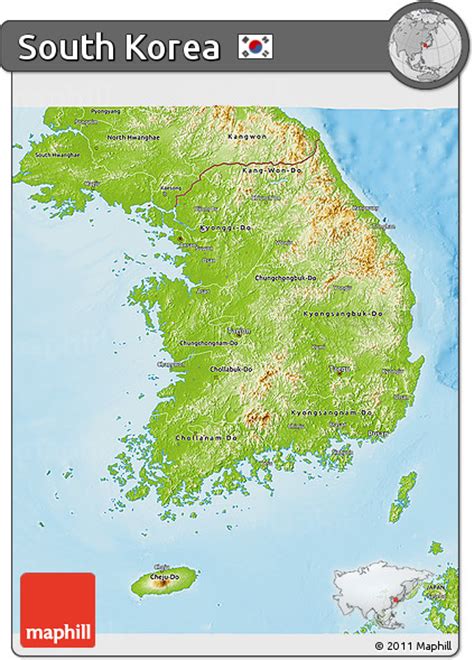 Free Physical 3d Map Of South Korea