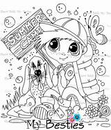 Bestie Baldy Sherri Digi Stamp Instant Doll Coloring Summer Fun sketch template