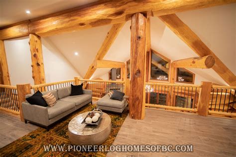 log cabin style living room loft designs bc canada