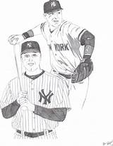 Jeter Derek Yankees sketch template
