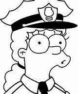 Marge Policier Policewoman Coloriages sketch template