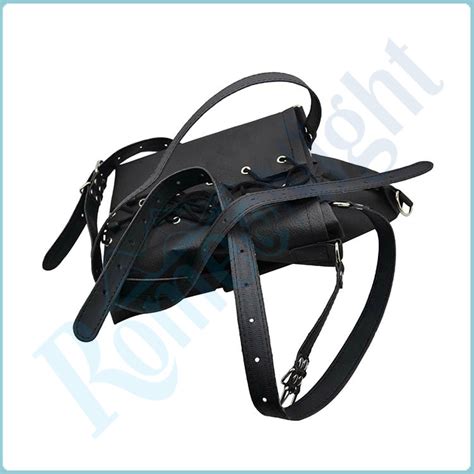 laced black soft leather arm binder harness audlt sex