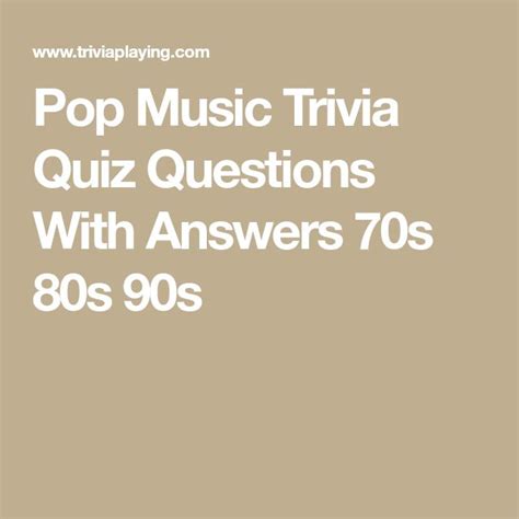 pop music trivia quiz questions with answers 70s 80s 90s music trivia