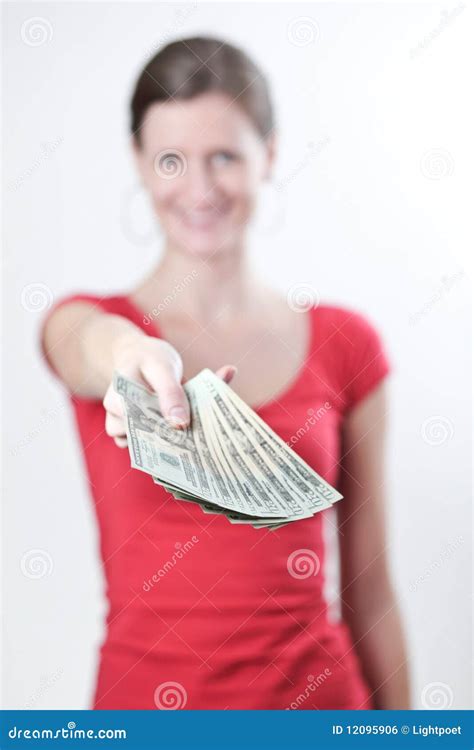 woman handing  money stock photo image  beautiful