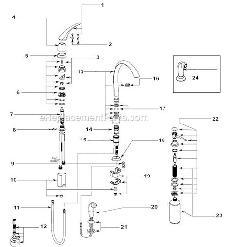moen  parts list  diagram ereplacementpartscom kitchen faucet repair faucet repair